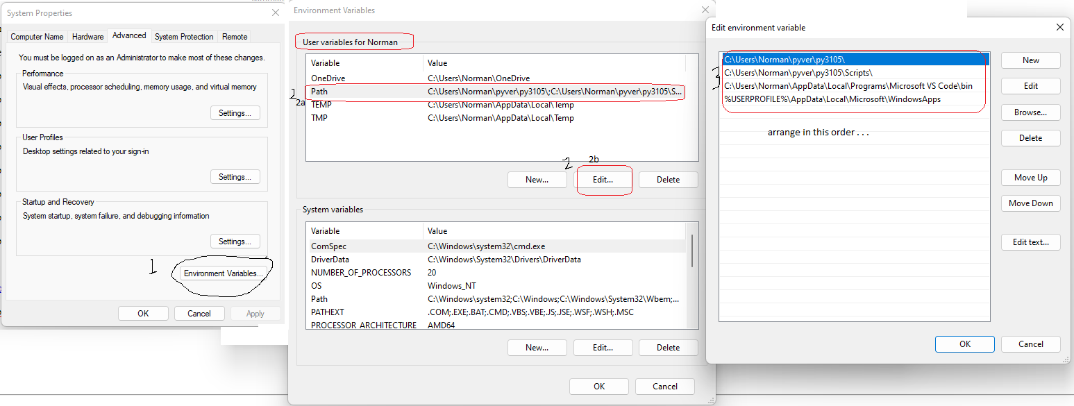 path for user environmental variables