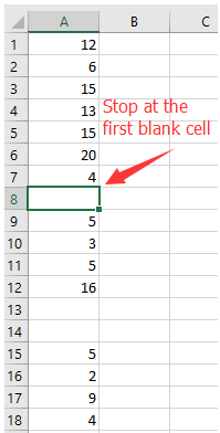 find first blank row starting from the top